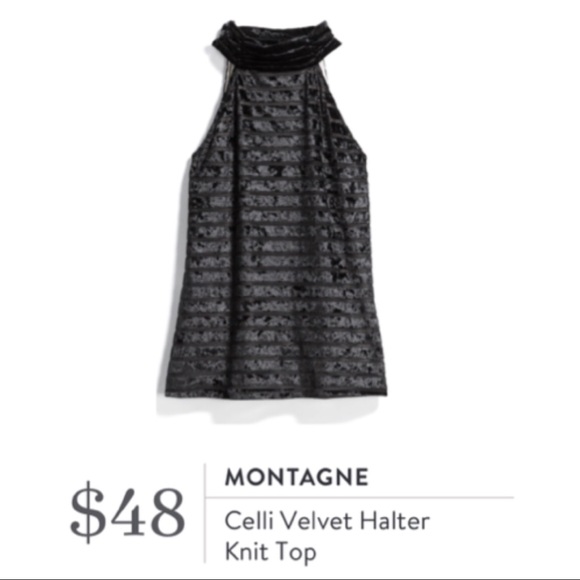 ✨NWT✨Montagne • Celli Velvet Halter Knit Top - Picture 1 of 7